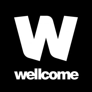A black square with the words W Wellcome written in white inside it